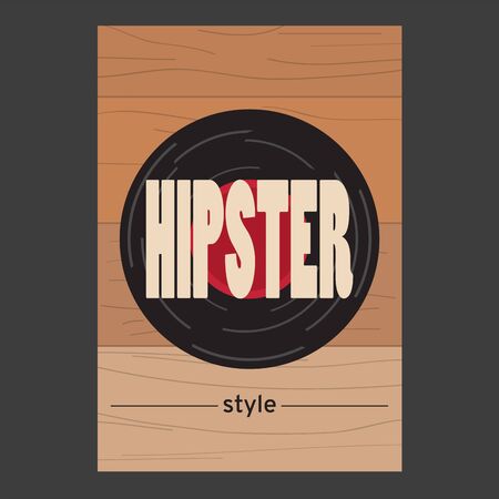 Hipster poster with a vinyl disc - Vector illustrationのイラスト素材