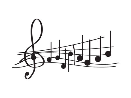 Isolated musical pentagram with musical notes - Vector illustrationのイラスト素材