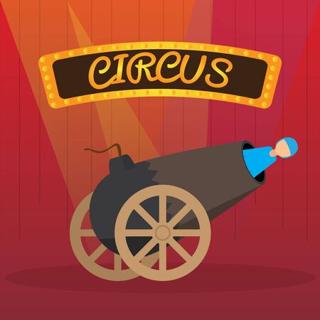 Bullet man image. Circus concept - Vector illustrationのイラスト素材