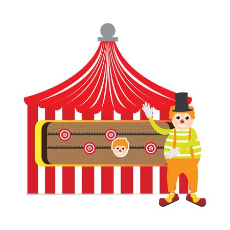 Circus game stand image. Carnival - Vector illustrationのイラスト素材