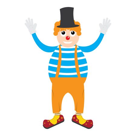 Isolated circus clown on a white background - Vector illustrationのイラスト素材