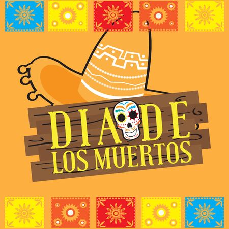 Dia de los muertos poster - Vector illustrationのイラスト素材