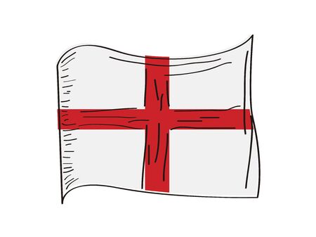 Flag of England. Hand drawing - Vector illustrationのイラスト素材