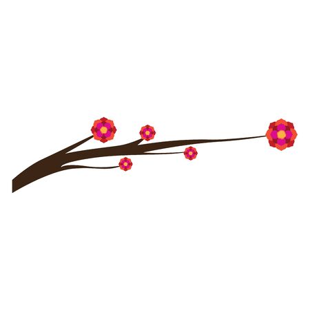 Tree branch with flowers image - Vector illustrationのイラスト素材