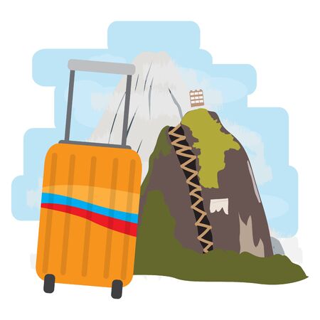 Travel to Colombia, Famouse mountain places - Vector illustrationのイラスト素材