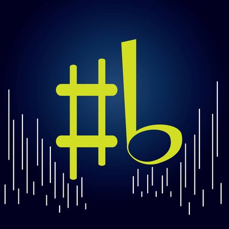 Set of musical notes on a colored background - Vectorのイラスト素材
