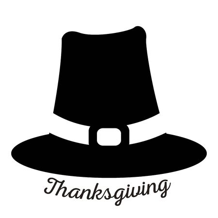 Silhouette of a pilgrim hat. Thanksgiving season - Vector illustrationのイラスト素材