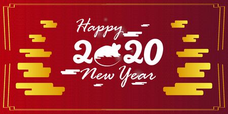 Chinese new year 2020. Year of the ratのイラスト素材