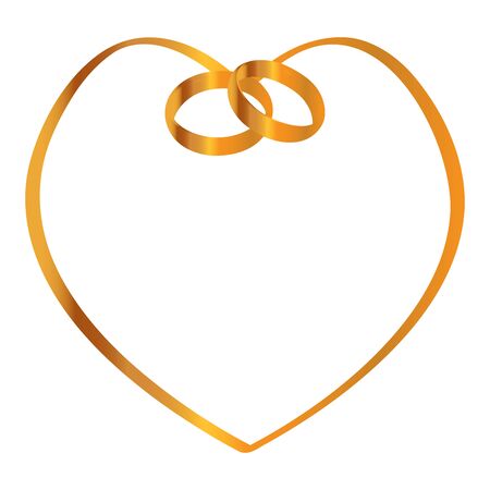 Isolated golden hearth. Marriage concept - Vectorのイラスト素材