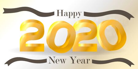 Happy new year 2020 card with text - Vector