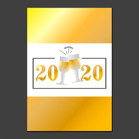 Happy new year 2020 card with text - Vectorのイラスト素材