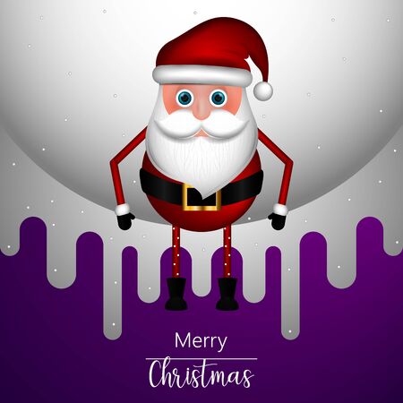 Merry christmas greeting card with christmas characters - Vectorのイラスト素材