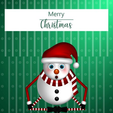 Merry christmas greeting card with christmas characters - Vectorのイラスト素材
