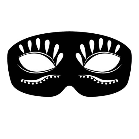 Isolated mardi gras theater mask silhouette- Vectorのイラスト素材