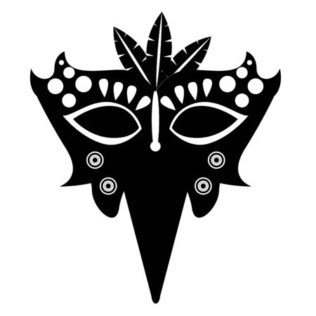 Isolated mardi gras theater mask silhouette- Vectorのイラスト素材