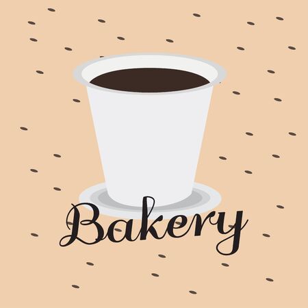 Vintage bakery poster with a coffee cup - Vectorのイラスト素材