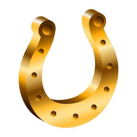 Isolated golden lucky horseshoe. Saint patricks day - Vectorのイラスト素材