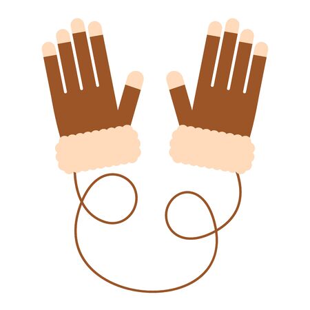 Isolated gloves image. Winter clothes image - Vectorのイラスト素材