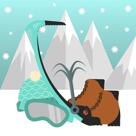 Winter sports image. Winter season - Vector illustrationのイラスト素材