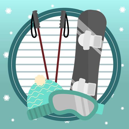 Winter sports image. Winter season - Vector illustrationのイラスト素材