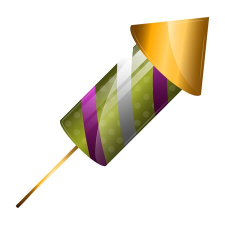 Isolated colored fireworks rocket image. Carnival party - Vectorのイラスト素材