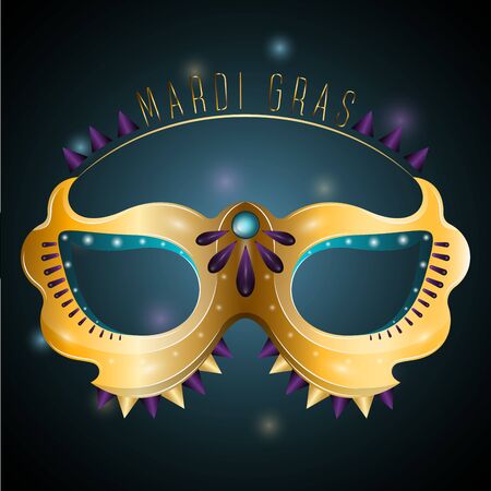 Mardi gras poster with a carnival mask - Vectorのイラスト素材