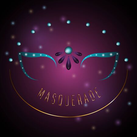 Mardi gras poster with a carnival mask - Vectorのイラスト素材