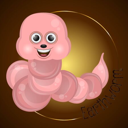 Cartoon of a cute happy earthworm - Vectorのイラスト素材