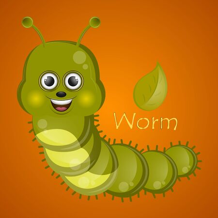Cartoon of a cute happy worm - Vectorのイラスト素材