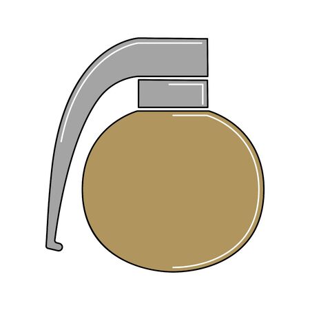 Isolated hand grenade icon. War icon - Vector illustrationのイラスト素材