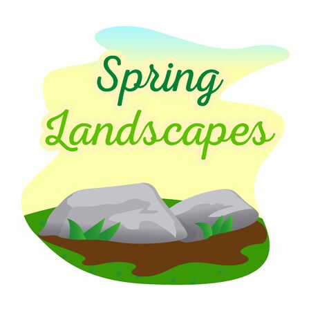 Natural spring landscape. Spring background. Natural enviroment - Vectorのイラスト素材