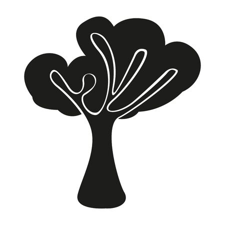 Silhouette of a tree. Isolated tree icon - Vector illustratioのイラスト素材