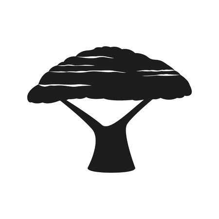 Silhouette of a tree. Isolated tree icon - Vector illustratioのイラスト素材