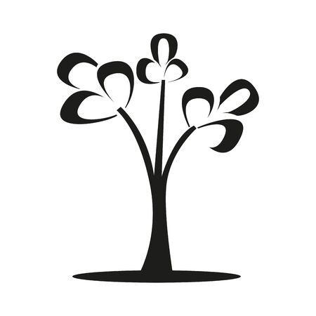 Silhouette of a tree. Isolated tree icon - Vector illustratioのイラスト素材