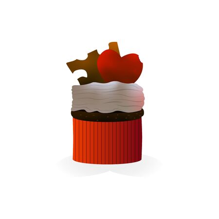 Isolated decorated cupcake. Valentines day - Vector illustrationのイラスト素材