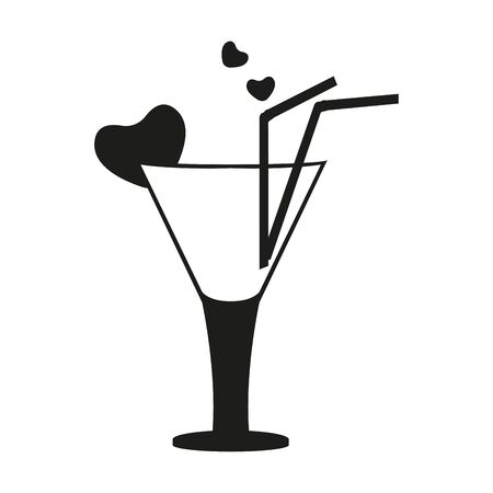 Isolated martini glass with hearts. Valentines day - Vector illustrationのイラスト素材