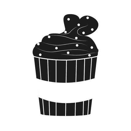 Isolated decorated cupcake. Valentines day - Vector illustrationのイラスト素材