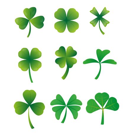Set of clovers icons. Saint patricks day - Vectorのイラスト素材