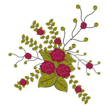 Isolated floral bouquet. . Spring season. Watercolor flowers - Vector illustrationのイラスト素材