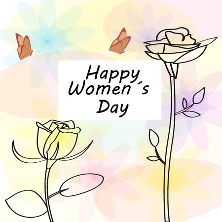 Happy Women's day card with flowers - Vectorのイラスト素材