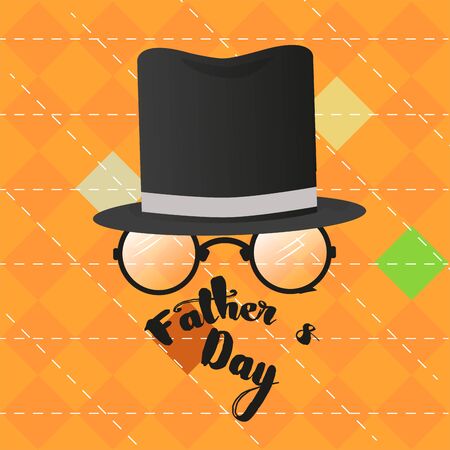 Happy fathers day card with a hat and glasses - Vectorのイラスト素材