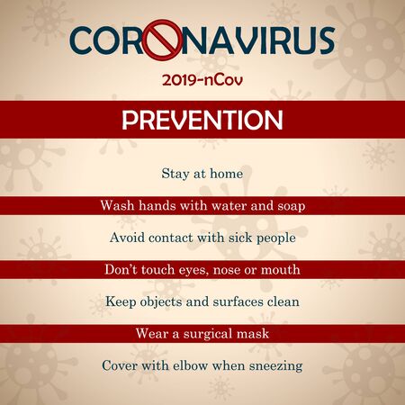 Coronavirus prevention poster. Prevention measures - Vector illustrationのイラスト素材
