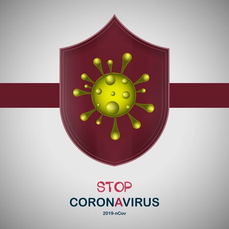 Stop coronavirus poster. Covid-19 virus - Vector illustrationのイラスト素材