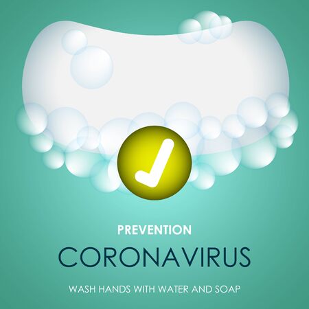 Hand washing. Coronavirus prevention poster - Vector illustrationのイラスト素材