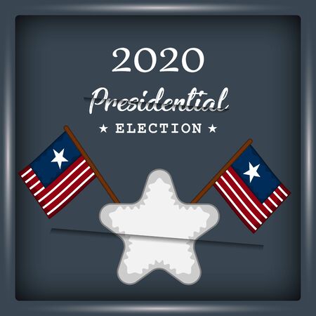 Star and flags of United States in a presidential election poster - Vector illustrationのイラスト素材