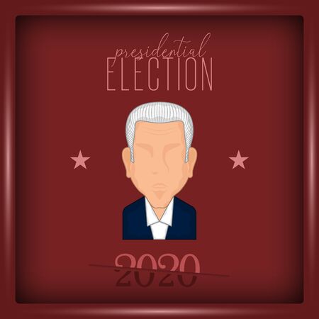 Man avatar in a presidential election poster. Presidential candidate - Vector illustrationのイラスト素材