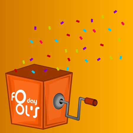 April fools day card with a joke box - Vectorのイラスト素材