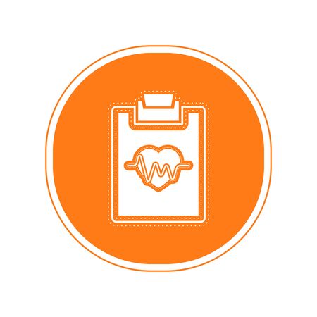 Sticker of an electrocardiogram in a clinical history icon - Vector illustrationのイラスト素材