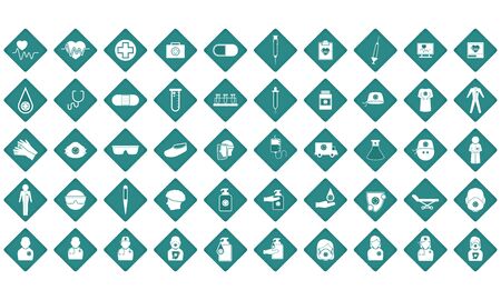 Set of medical icons. Stickers with medical icons - Vectorのイラスト素材