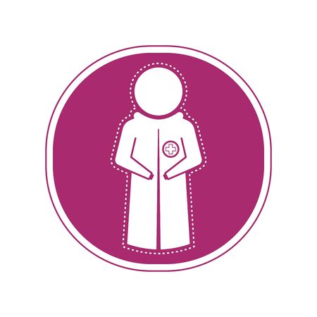 Sticker of a doctor icon. Medical icon - Vectorのイラスト素材